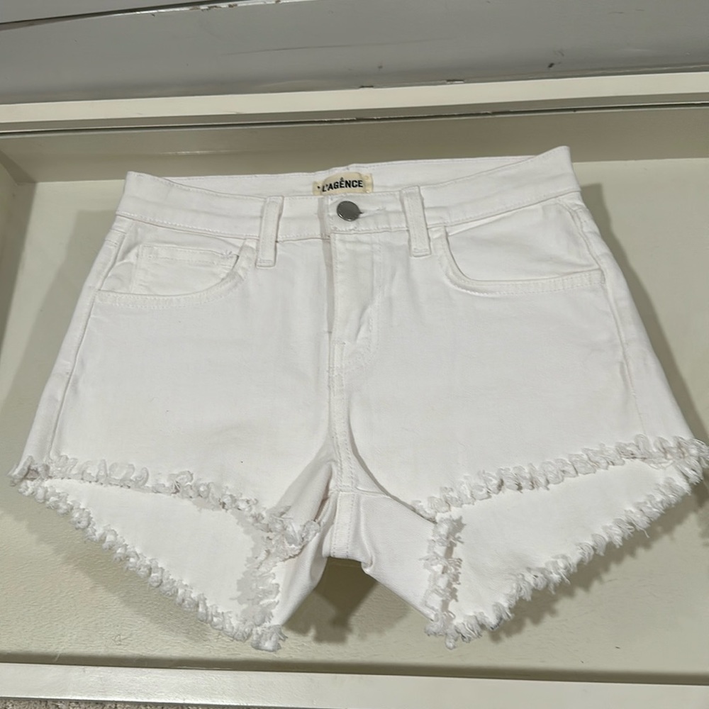 L’AGENCE white short shorts 24
